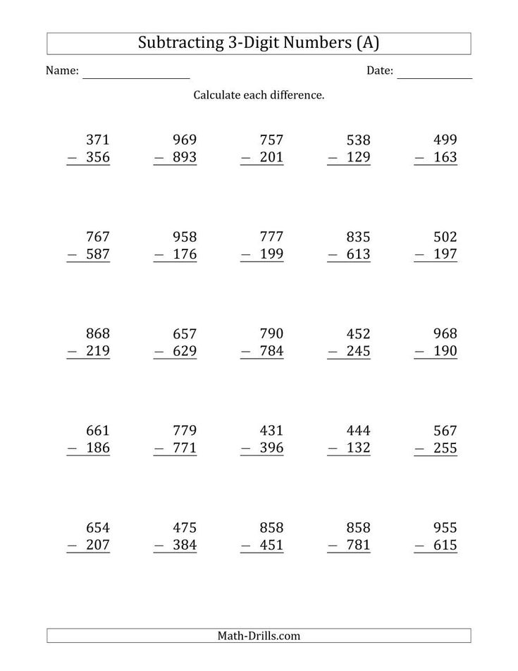 21 Addition And Subtraction Of Whole Numbers Worksheets