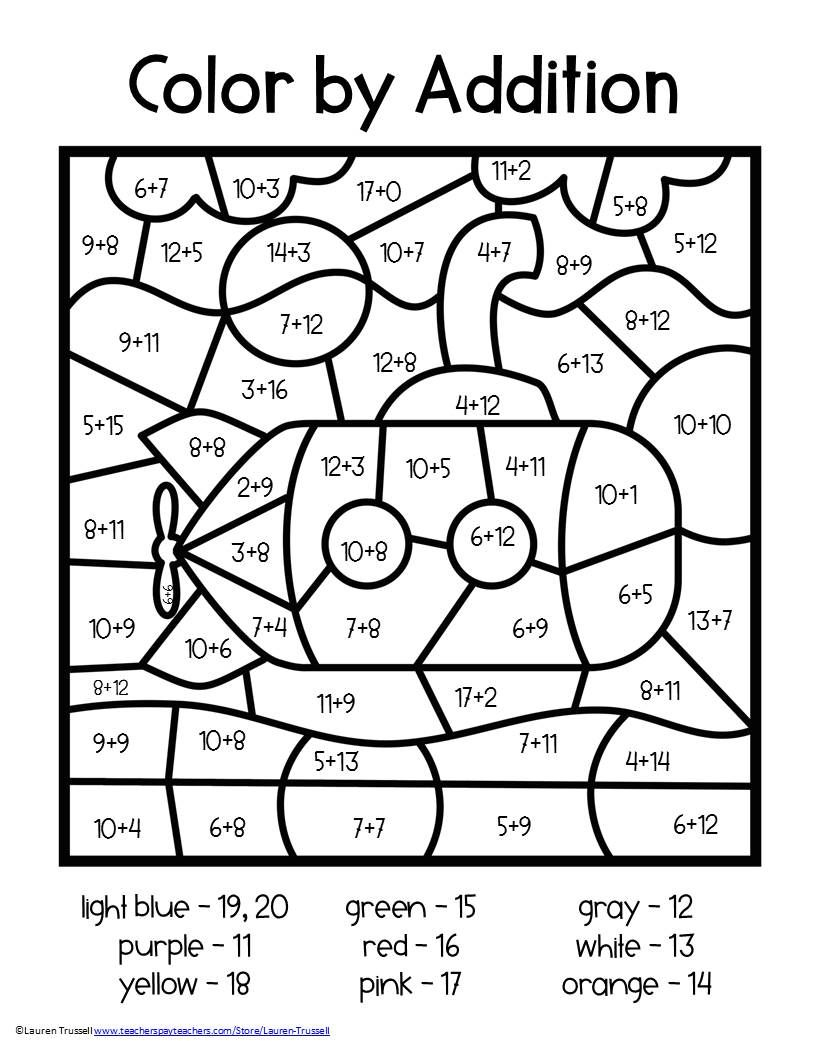 21 Addition Worksheets 2Nd Coloring