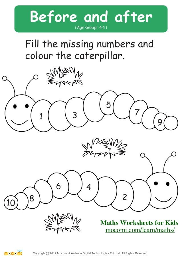 21 Before And After Worksheets Kindergarten Math