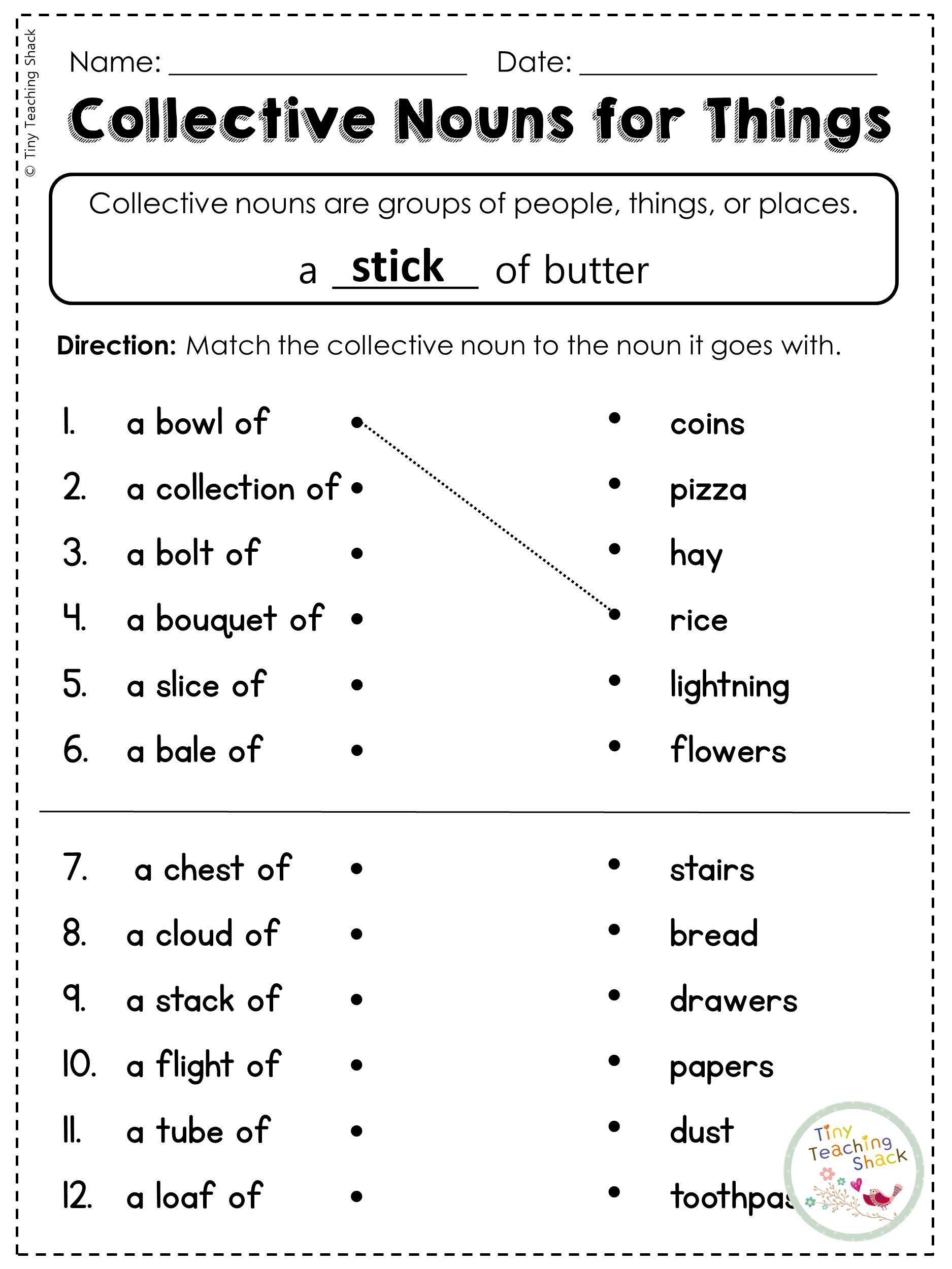 21 Collective Nouns Worksheet 2Nd Grade Worksheets
