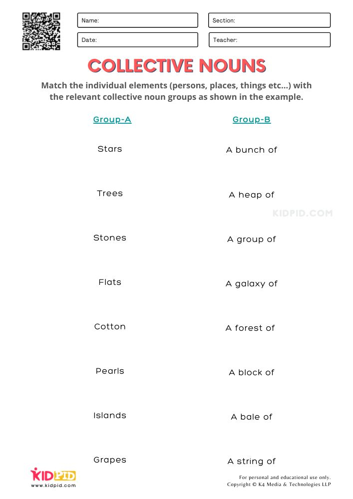 21 Collective Nouns Worksheet 2Nd Grade Worksheets