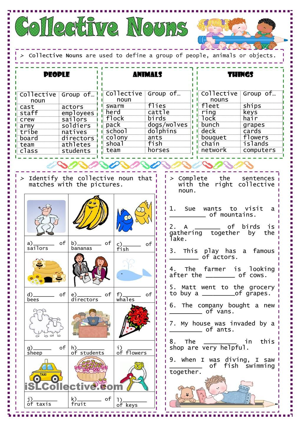 21 Collective Nouns Worksheet 2Nd Grade Worksheets