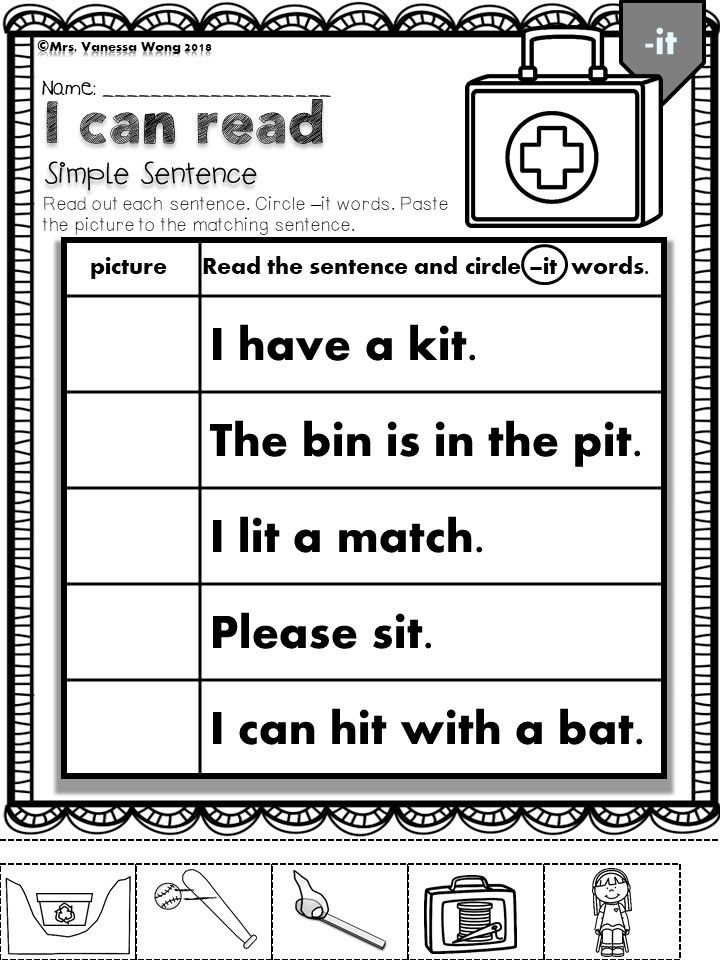 21 Cvc Worksheets Kindergarten Simple Sentences