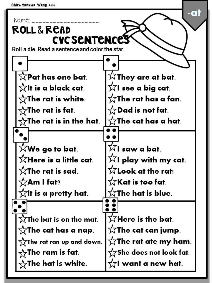 21 Cvc Worksheets Kindergarten Simple Sentences