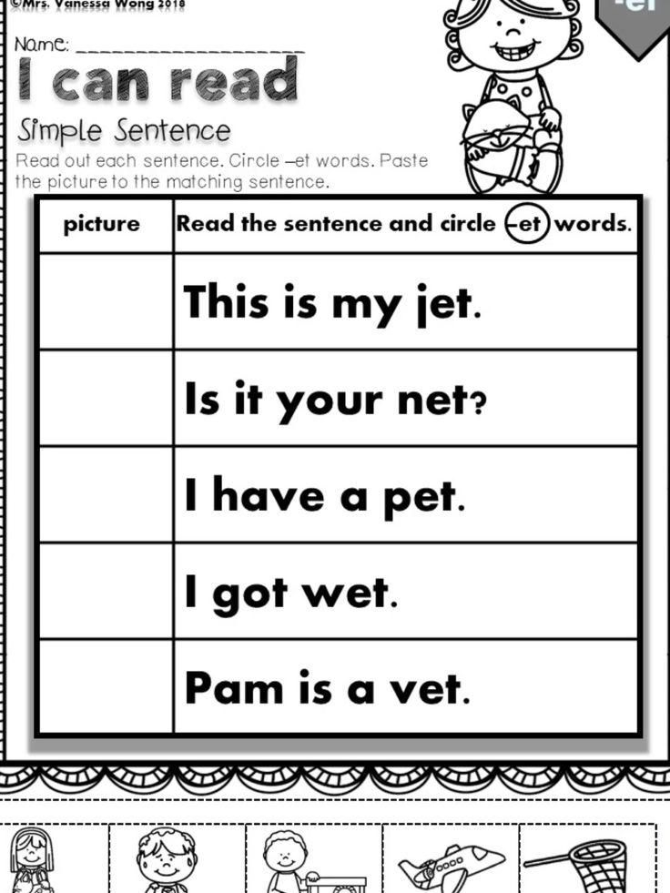 21 Cvc Worksheets Kindergarten Simple Sentences