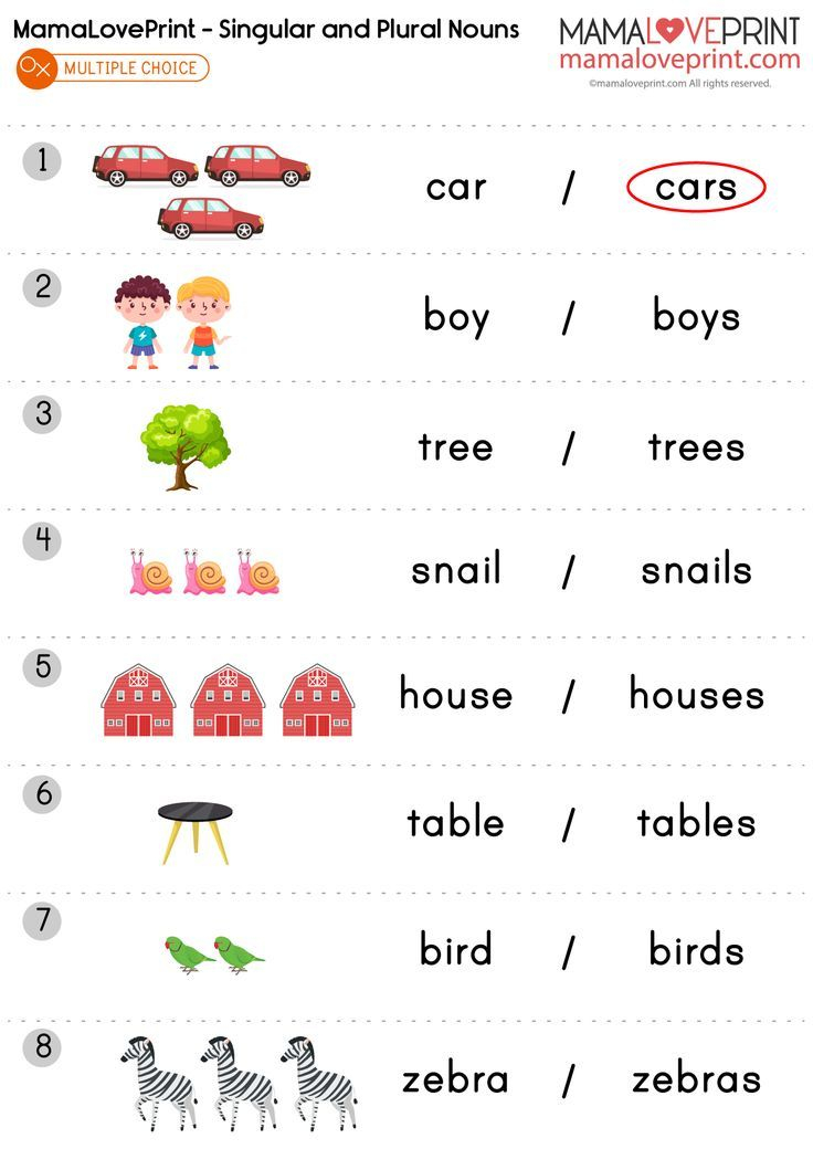 21 English Singular Plural Worksheets For Grade 1
