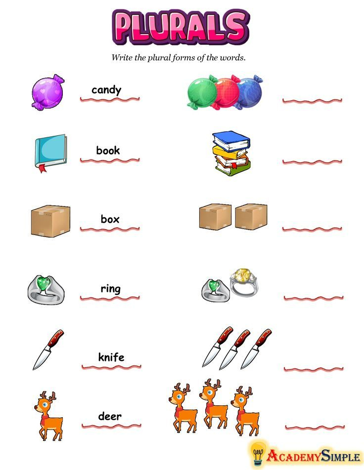 21 English Singular Plural Worksheets For Grade 1