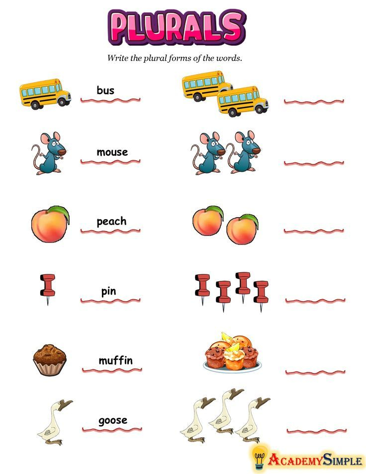21 English Singular Plural Worksheets For Grade 1