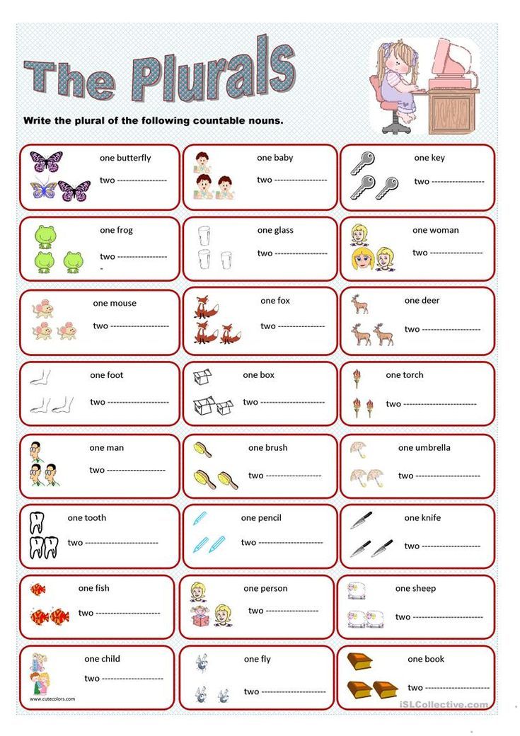 21 English Singular Plural Worksheets For Grade 1