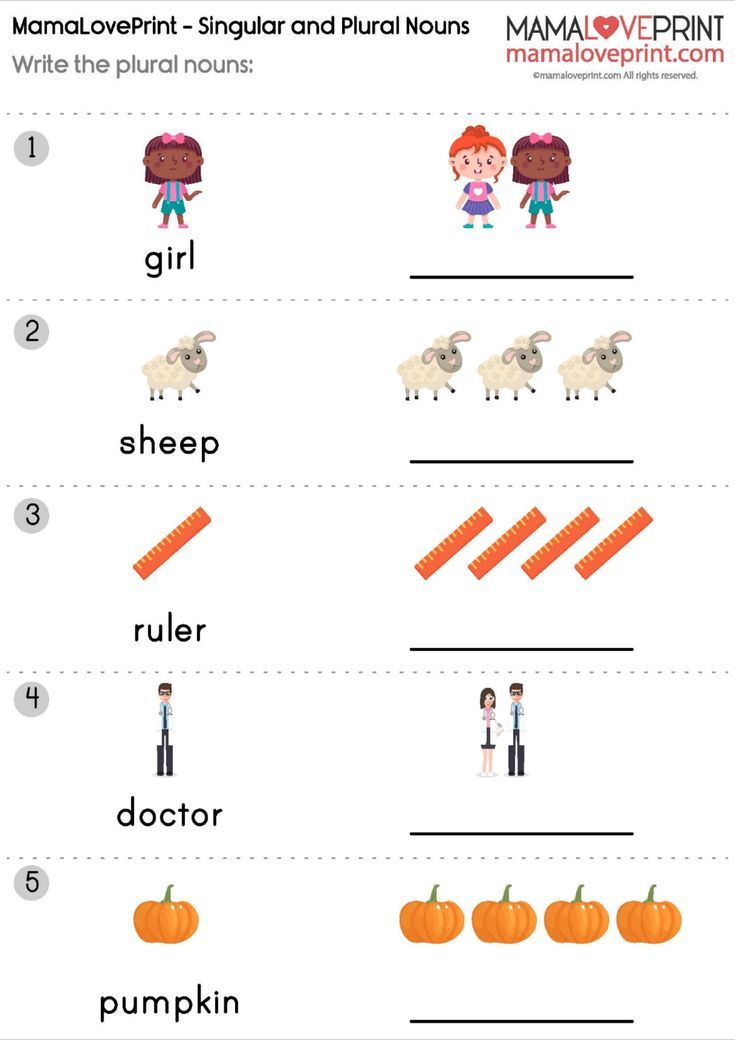 21 English Singular Plural Worksheets For Grade 1