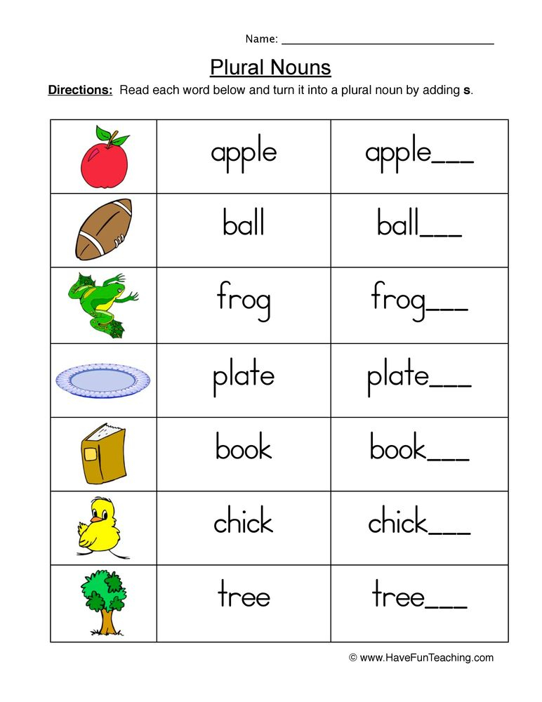 21 English Singular Plural Worksheets For Grade 1