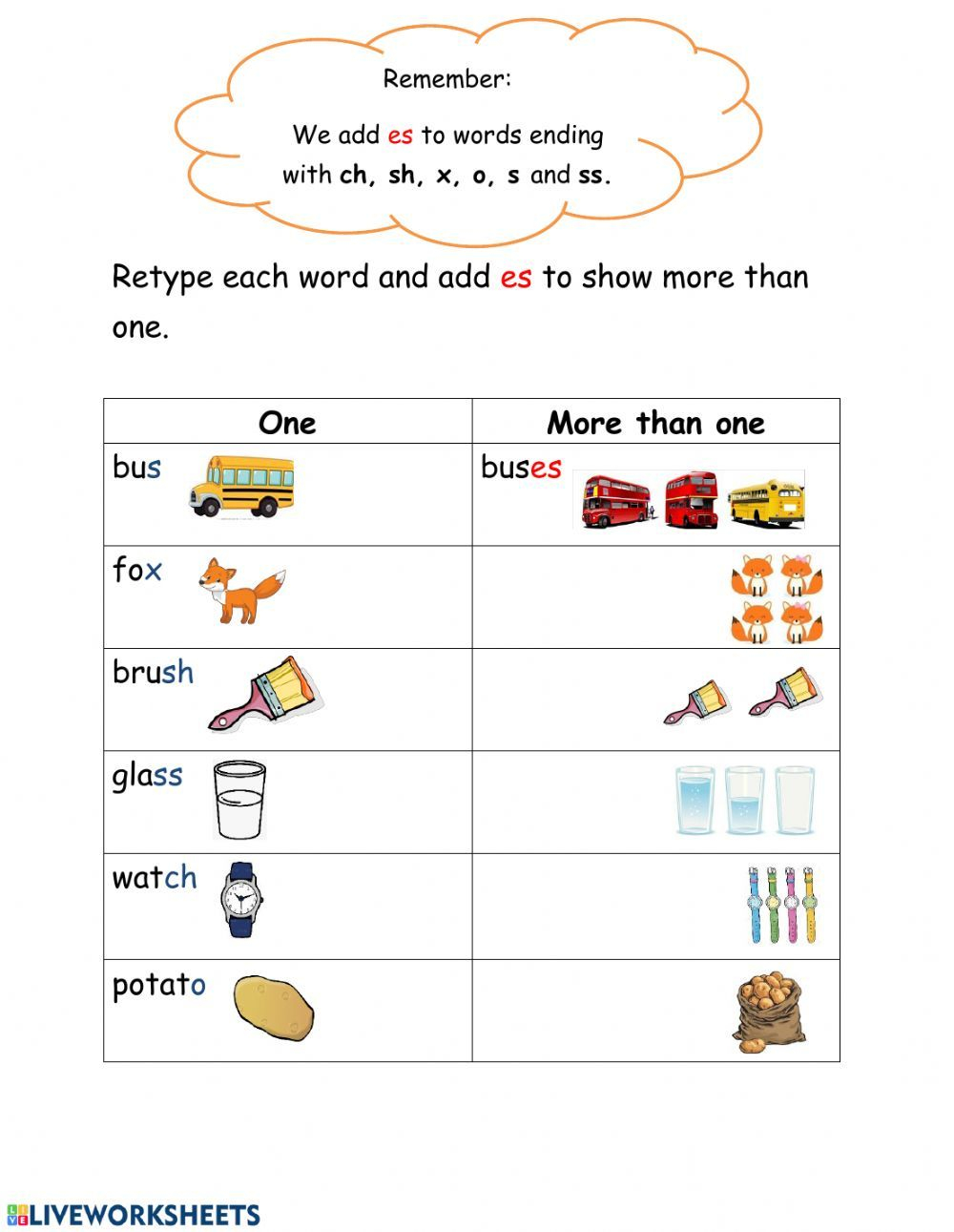 21 English Singular Plural Worksheets For Grade 1