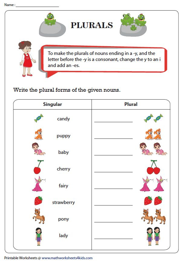 21 English Singular Plural Worksheets For Grade 1