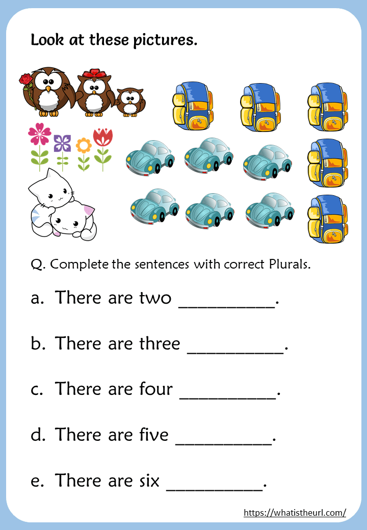 21 English Singular Plural Worksheets For Grade 1