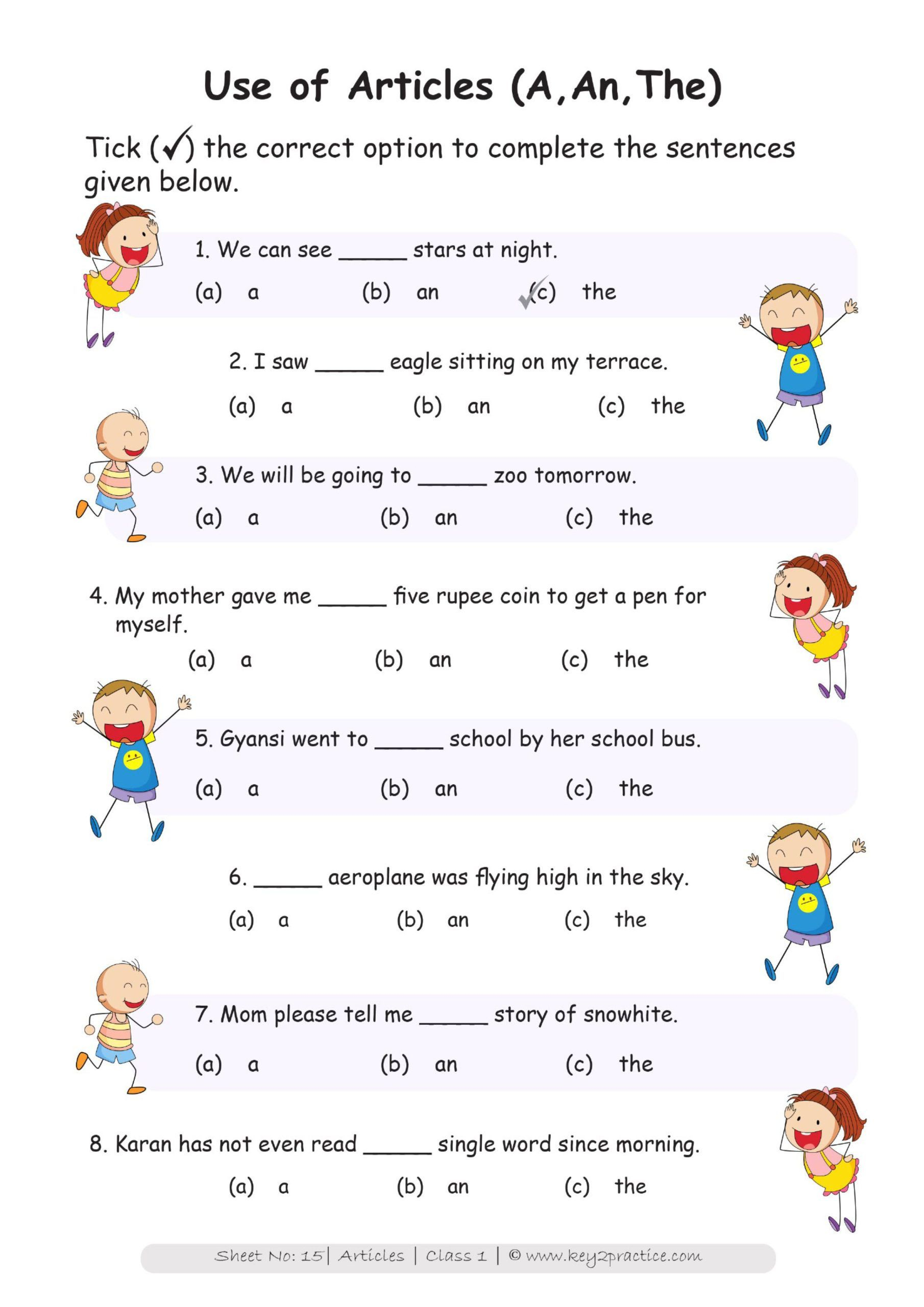 21 English Worksheets For Grade 1 For Kids