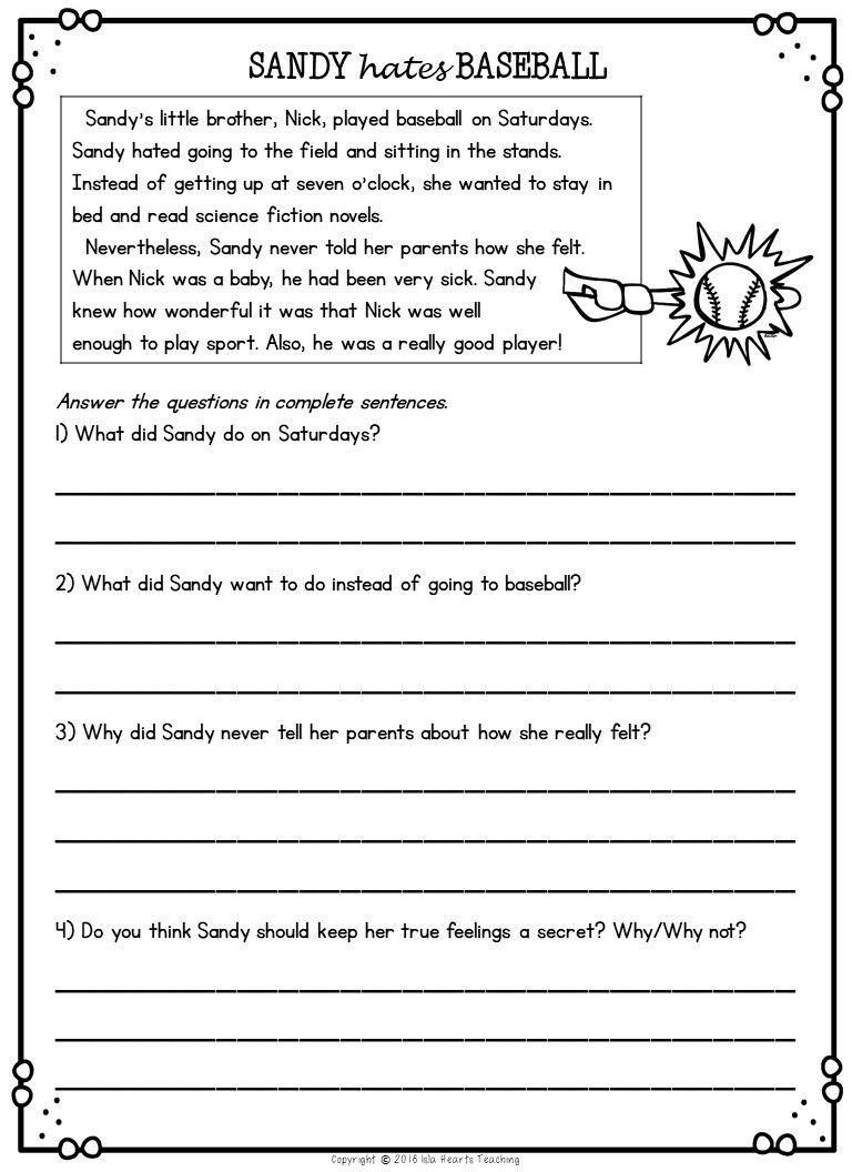 21 Free 2Nd Grade Reading Comprehension Worksheets