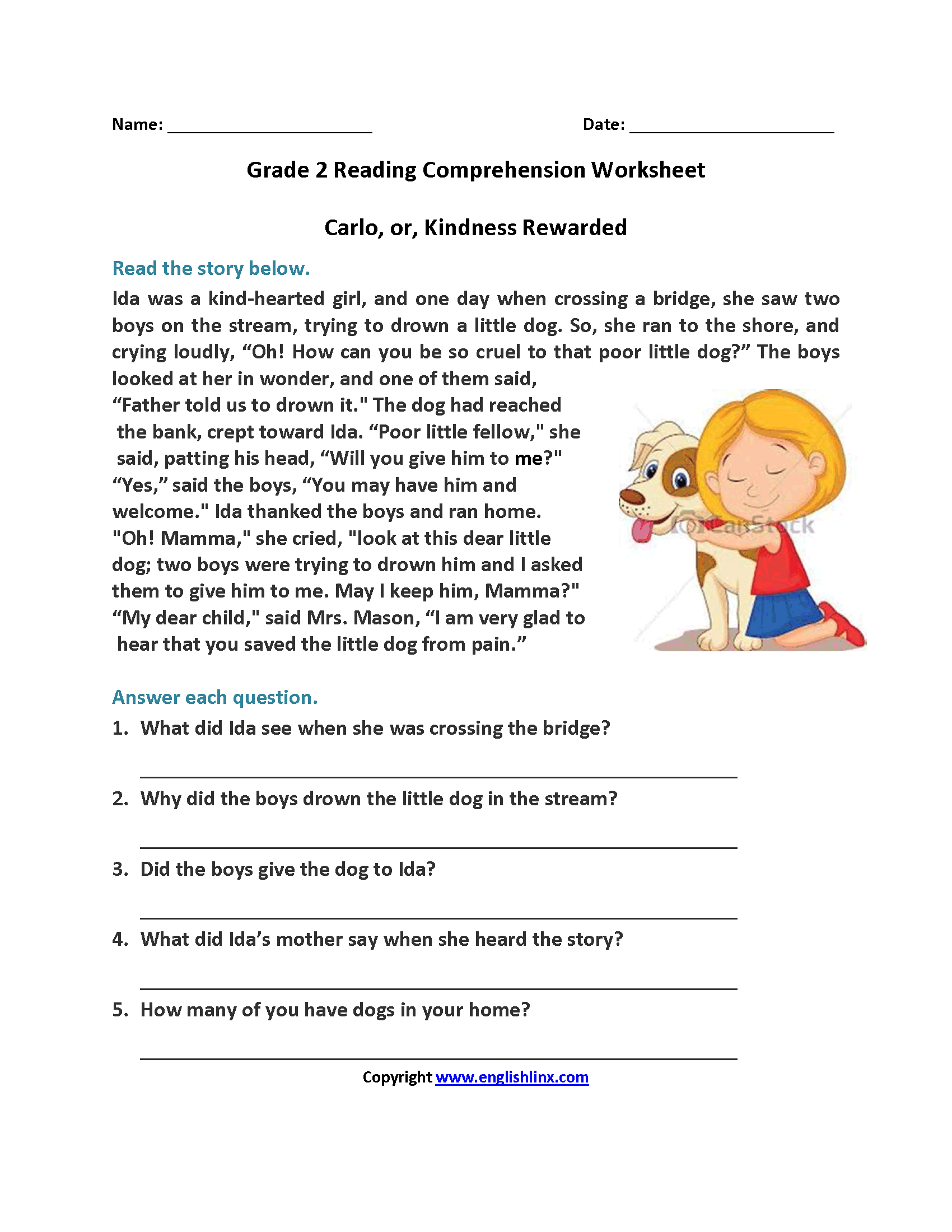 21 Free 2Nd Grade Reading Comprehension Worksheets