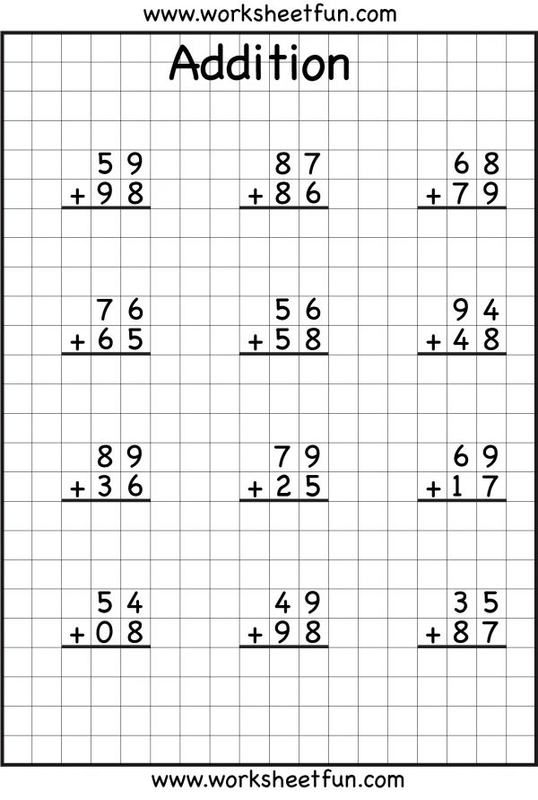 21 Free Double Digit Addition Worksheets Without Regrouping
