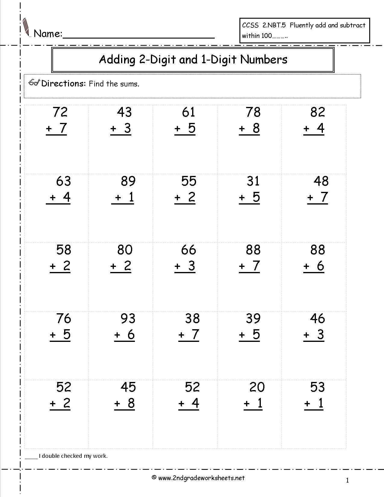 21 Free Double Digit Addition Worksheets Without Regrouping