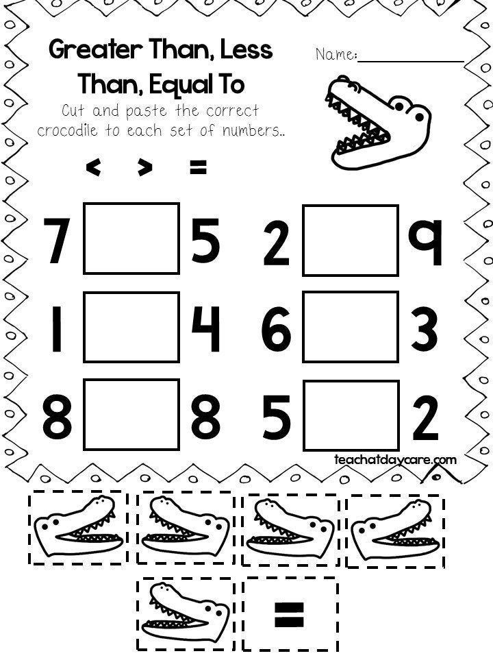 21 Greater Than Less Than Equal To Worksheets For Kindergarten