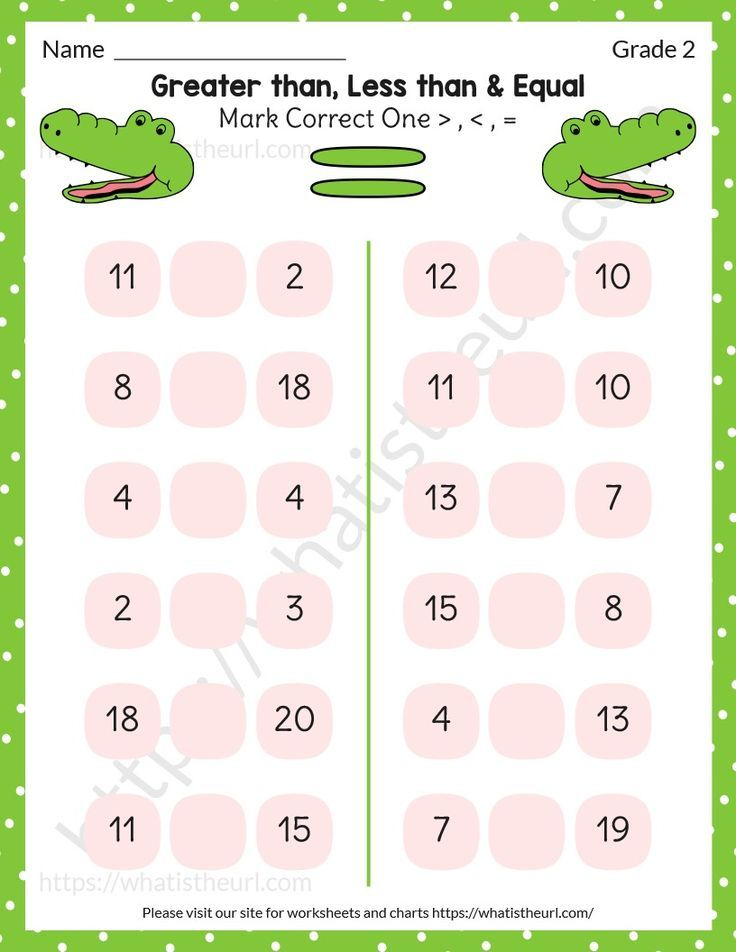21 Greater Than Less Than Equal To Worksheets For Kindergarten