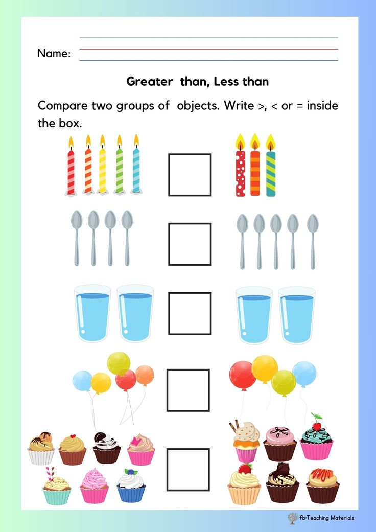 21 Greater Than Less Than Equal To Worksheets For Kindergarten
