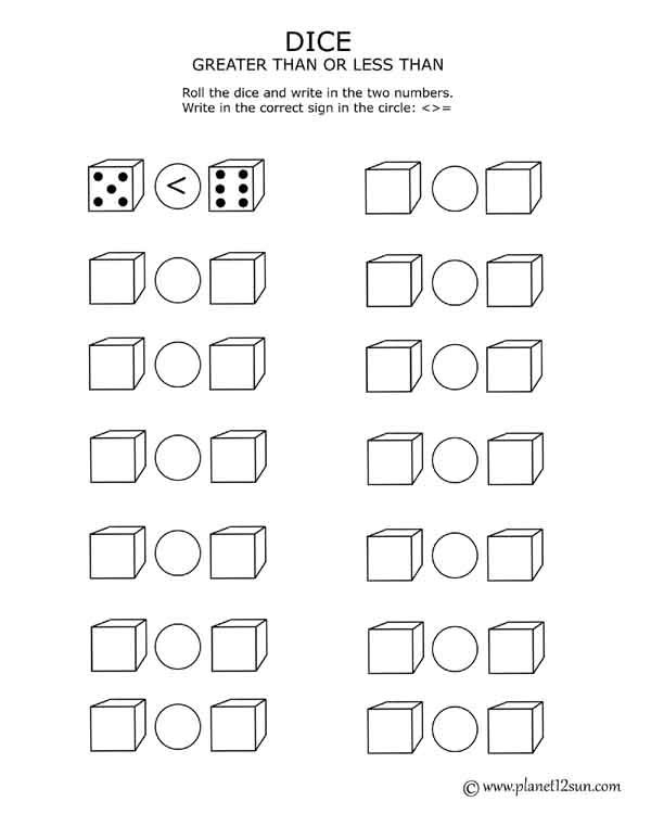 21 Greater Than Less Than Equal To Worksheets For Kindergarten