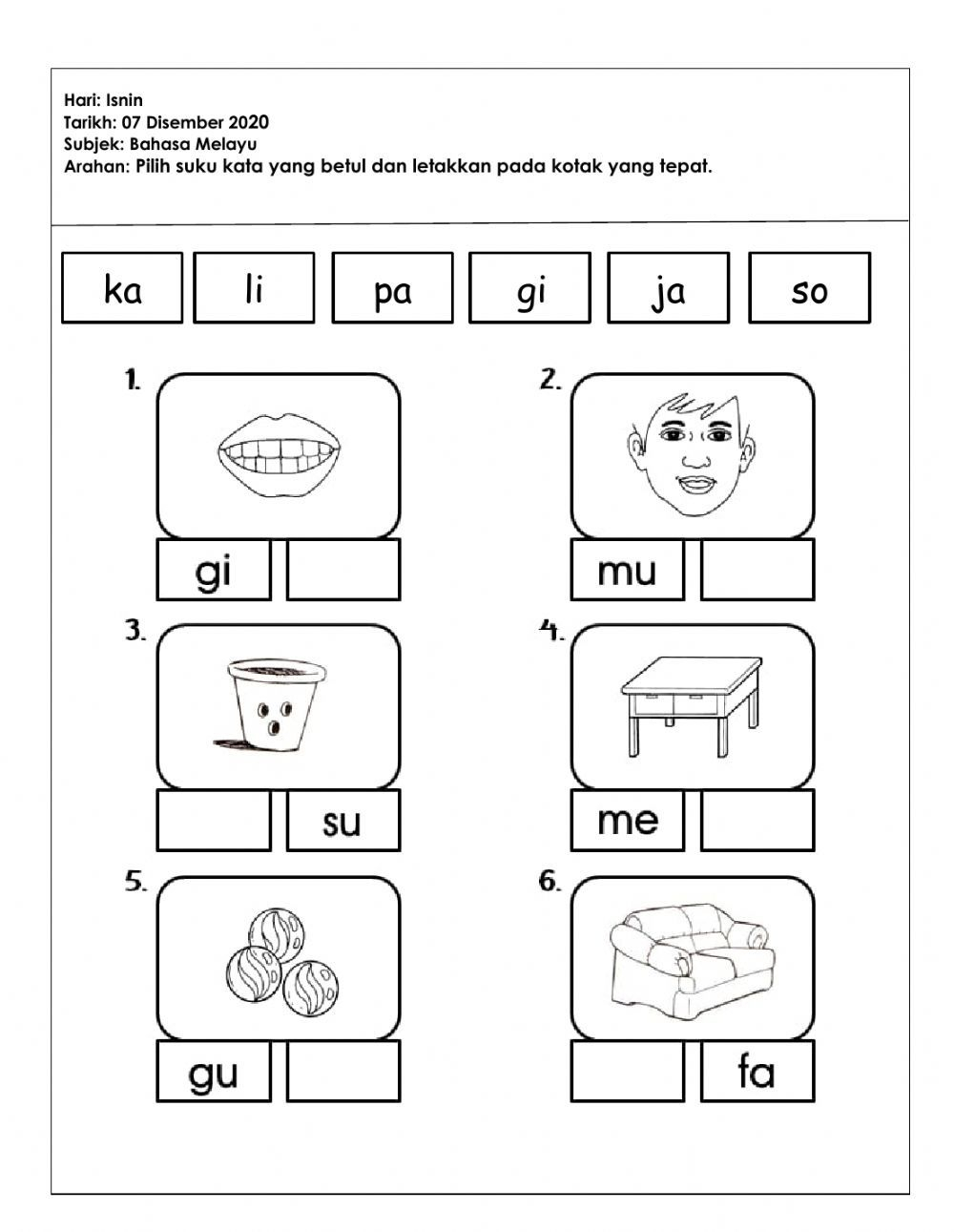 21 Kindergarten Worksheets Bahasa Indonesia