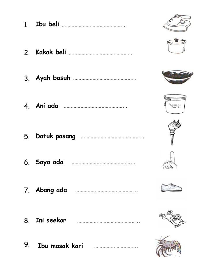 21 Kindergarten Worksheets Bahasa Indonesia