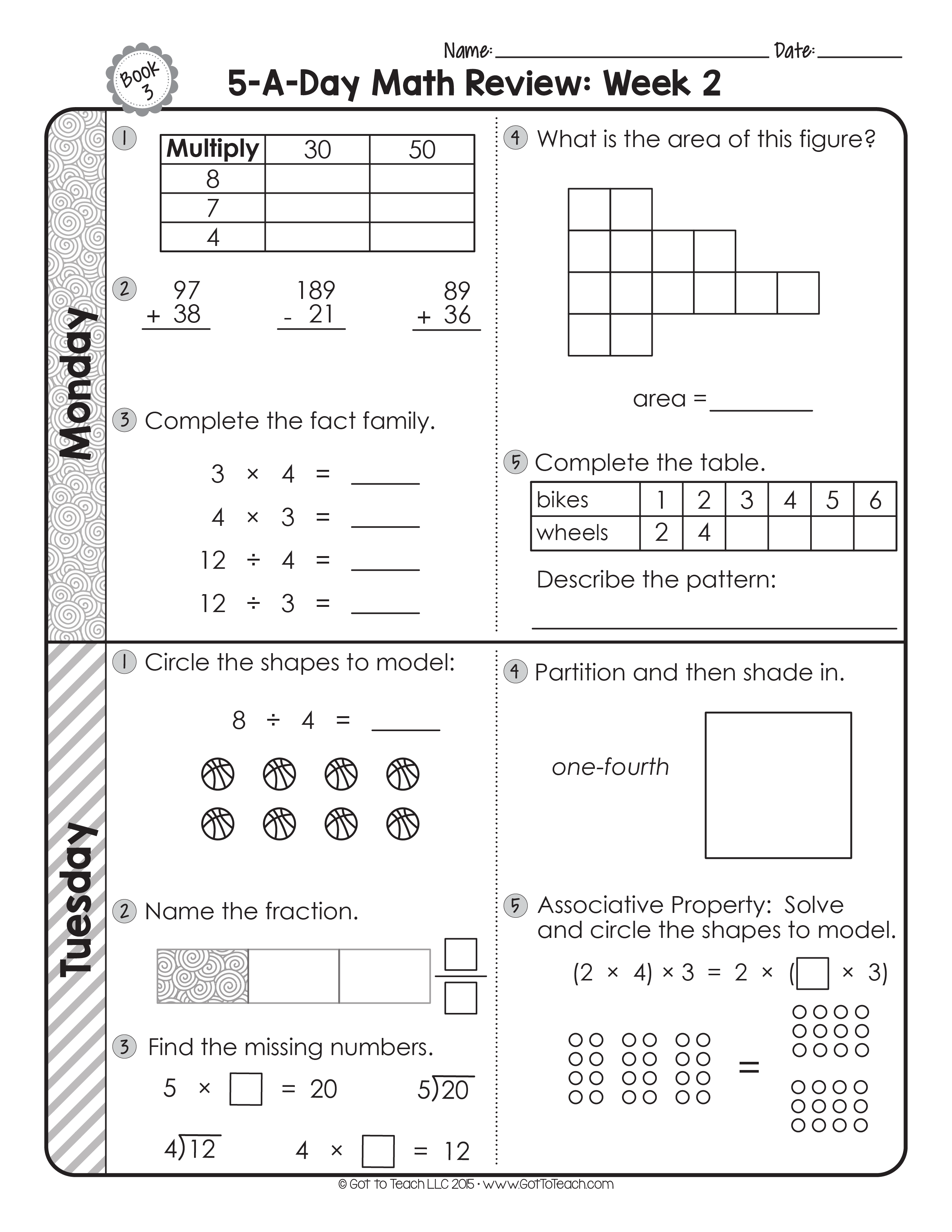 21 Math Worksheets 3Rd Grade