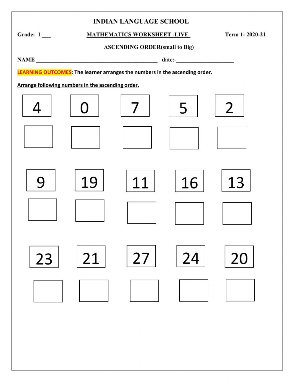 21 Math Worksheets Descending Order