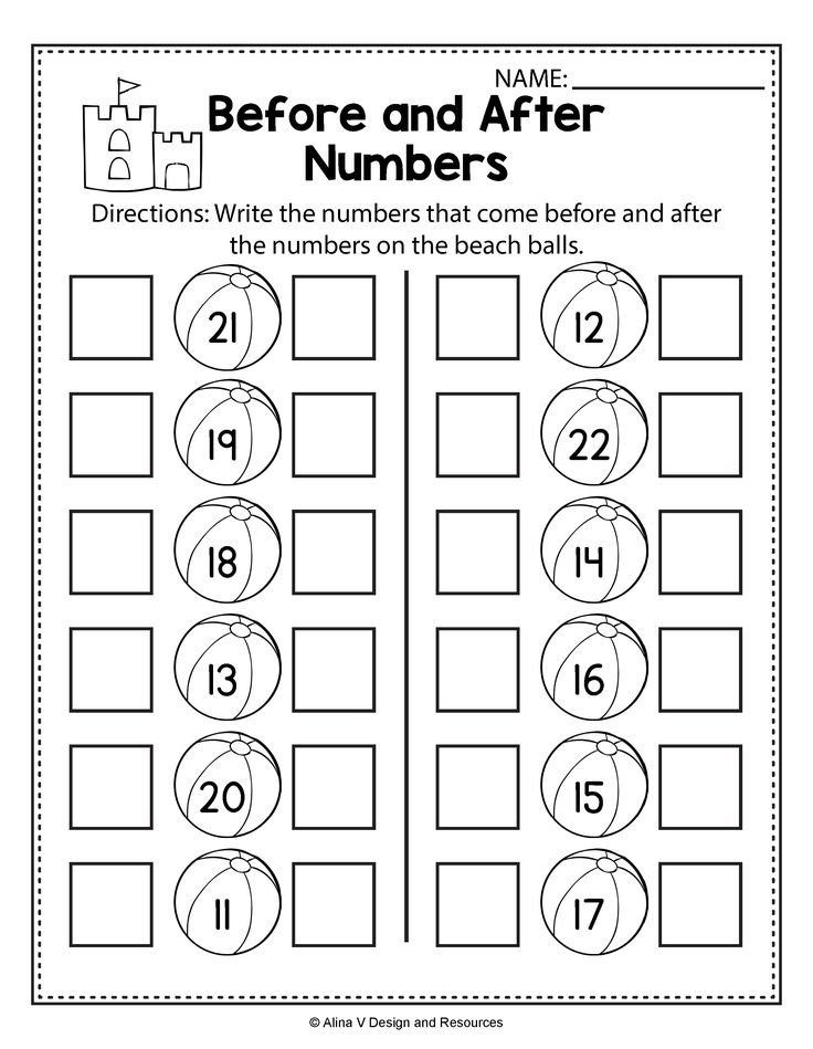 21 Preschool Math Worksheets Before And After