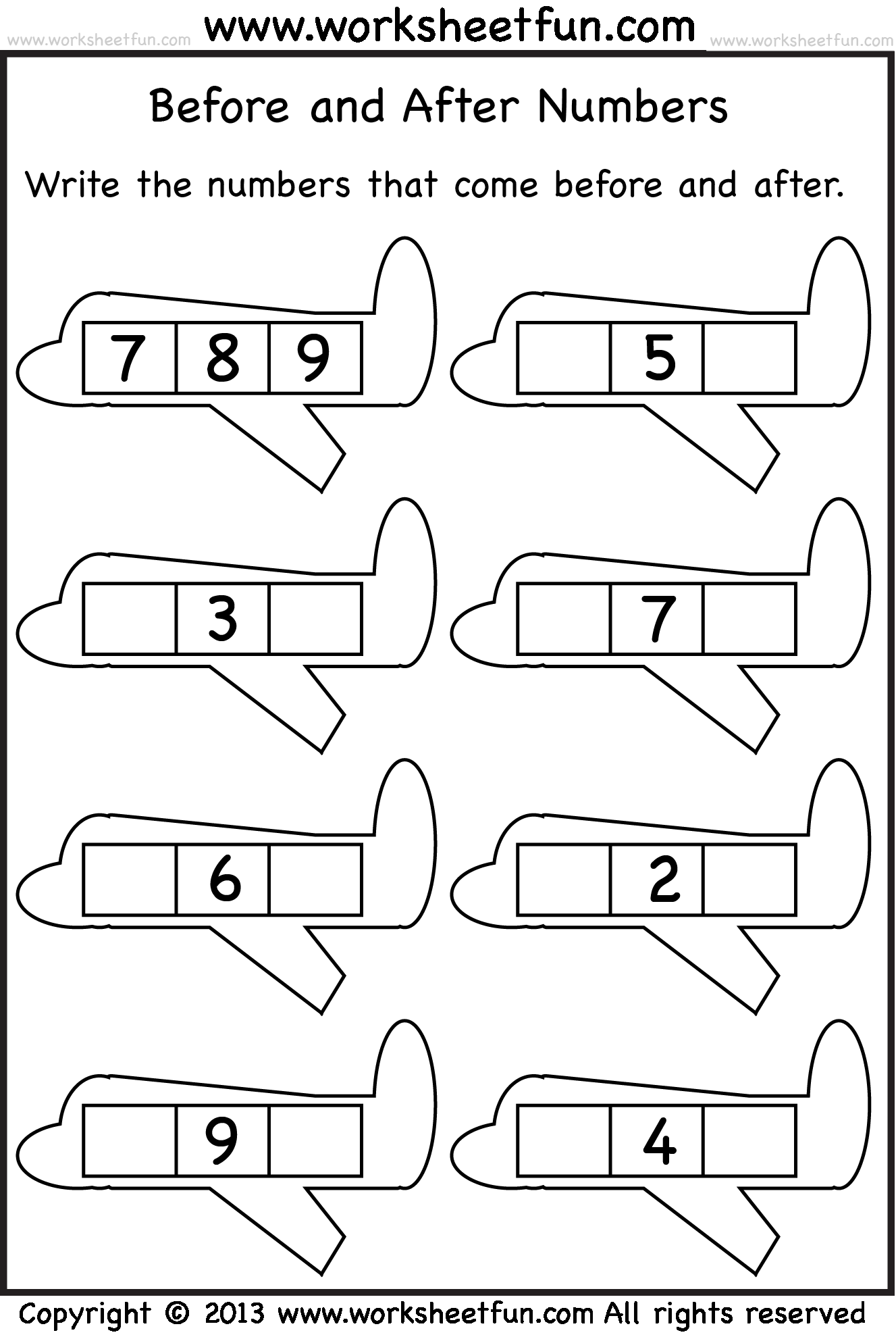 21 Preschool Math Worksheets Before And After