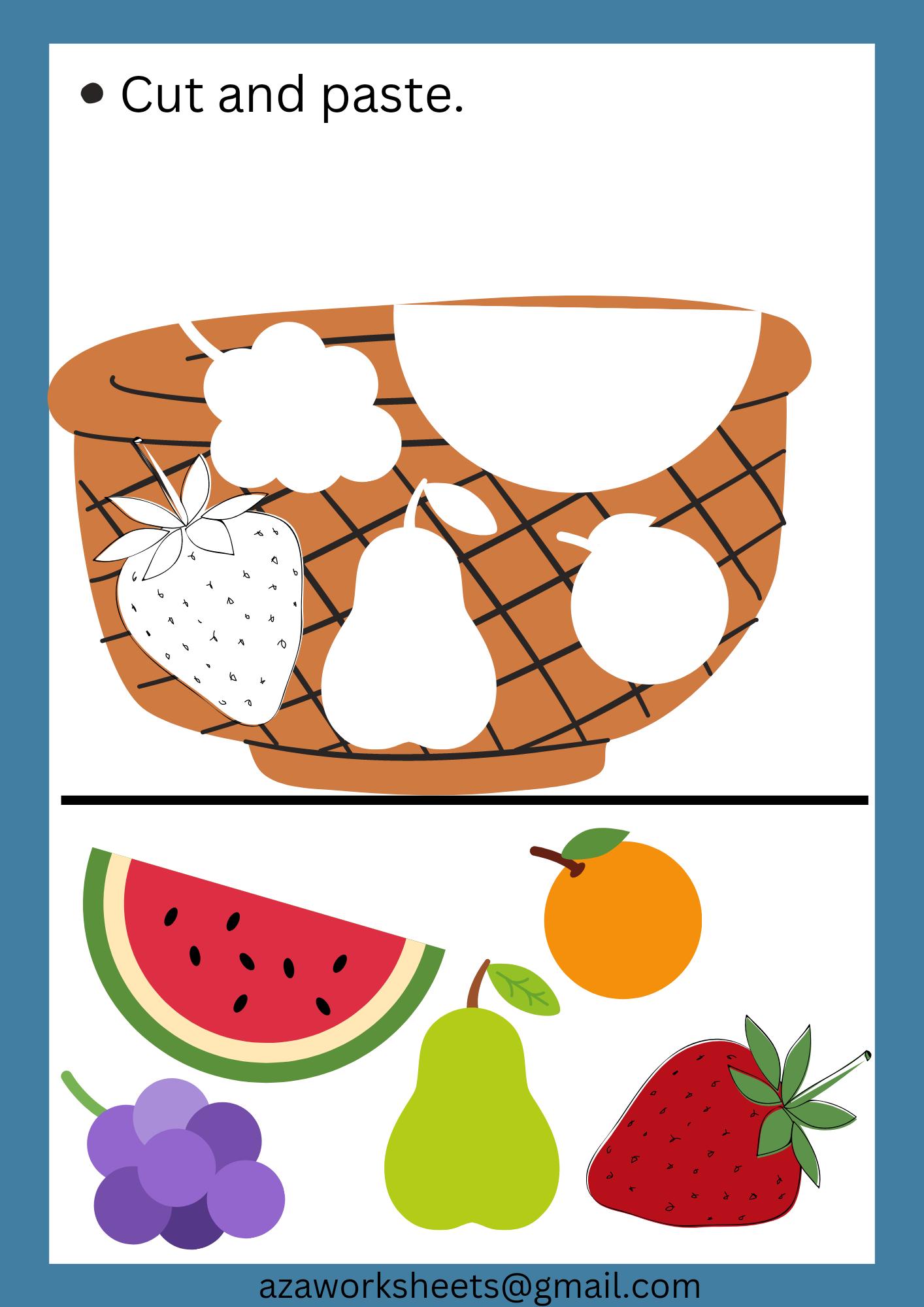 Cut and paste worksheets for preschoolers and nursery students