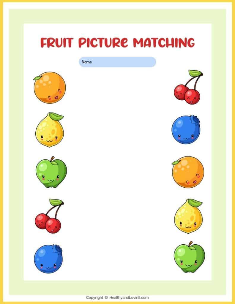 Free Printable Matching Worksheets for Preschool and Kindergarten