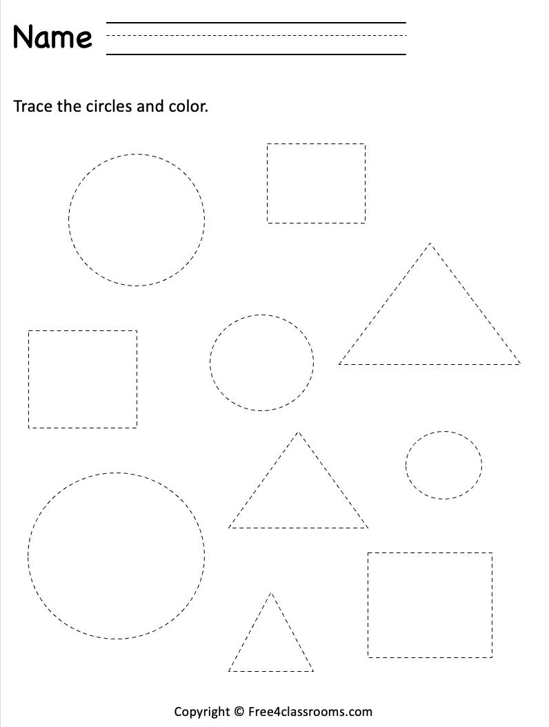 Free Shape Worksheet For Preschool Fine Motor Skills Free