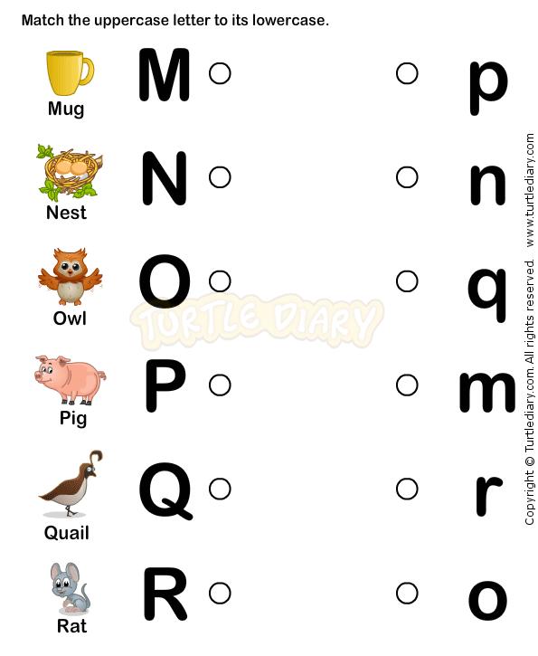 Match UpperCase and LowerCase Letters worksheets preschool eslefl