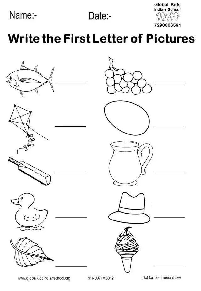 Pin by d sp on Preschool English worksheets for kindergarten