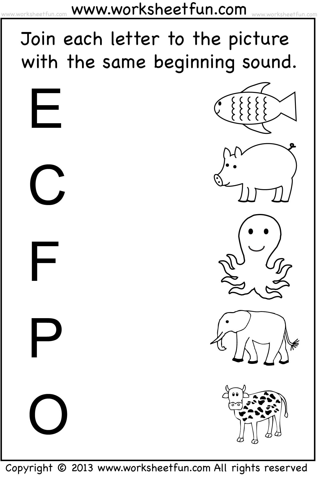 Pre K Phonics Worksheets