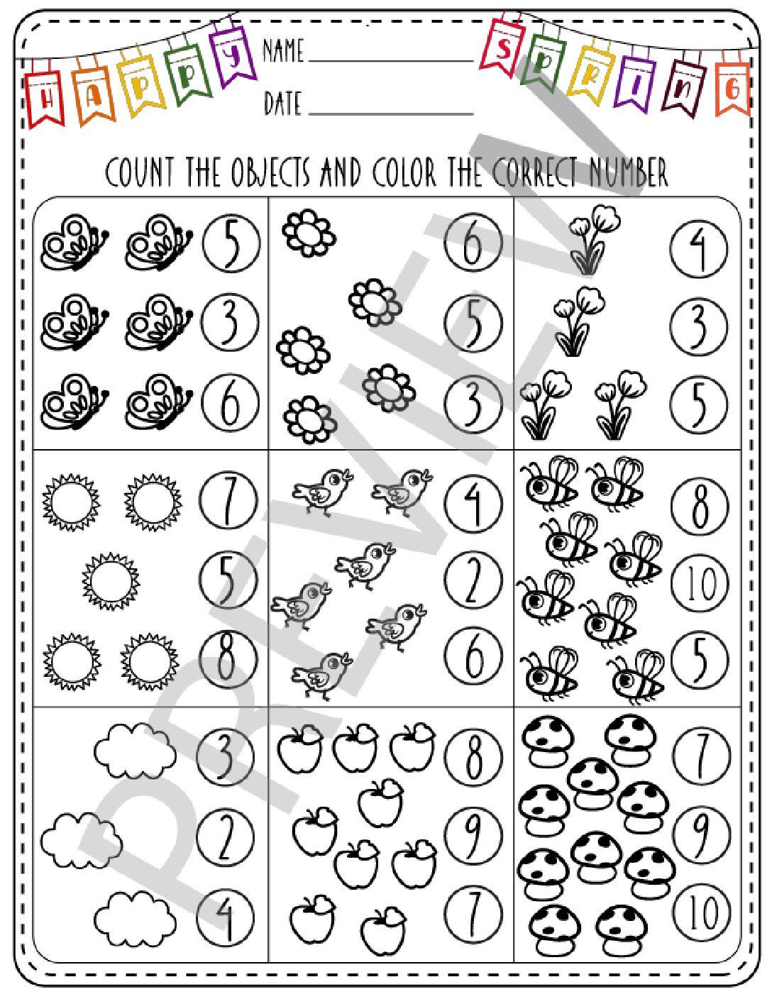 Preschool Math Worksheets Teacha