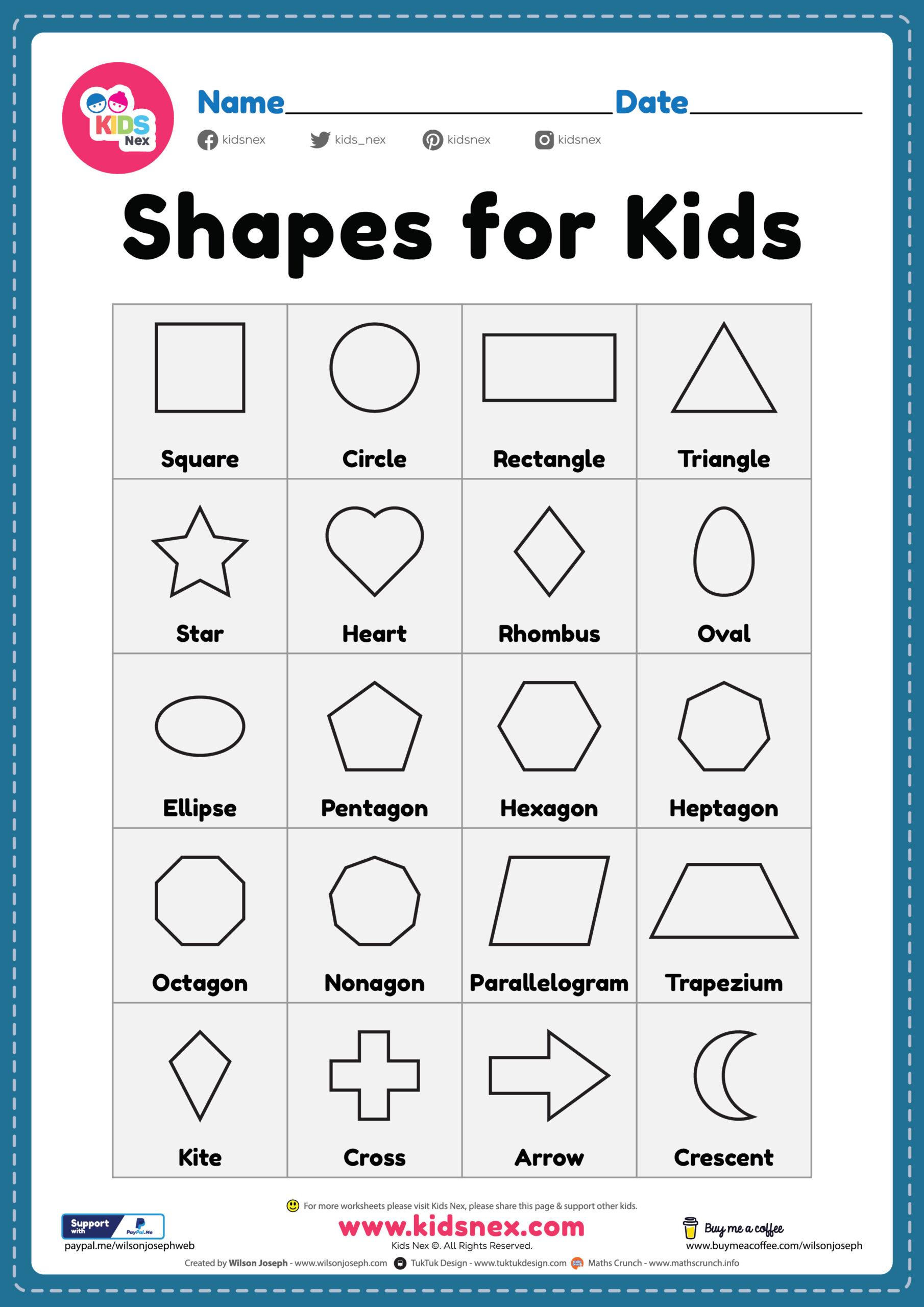 Printable Shapes for Preschool Free Printable PDF for Kids