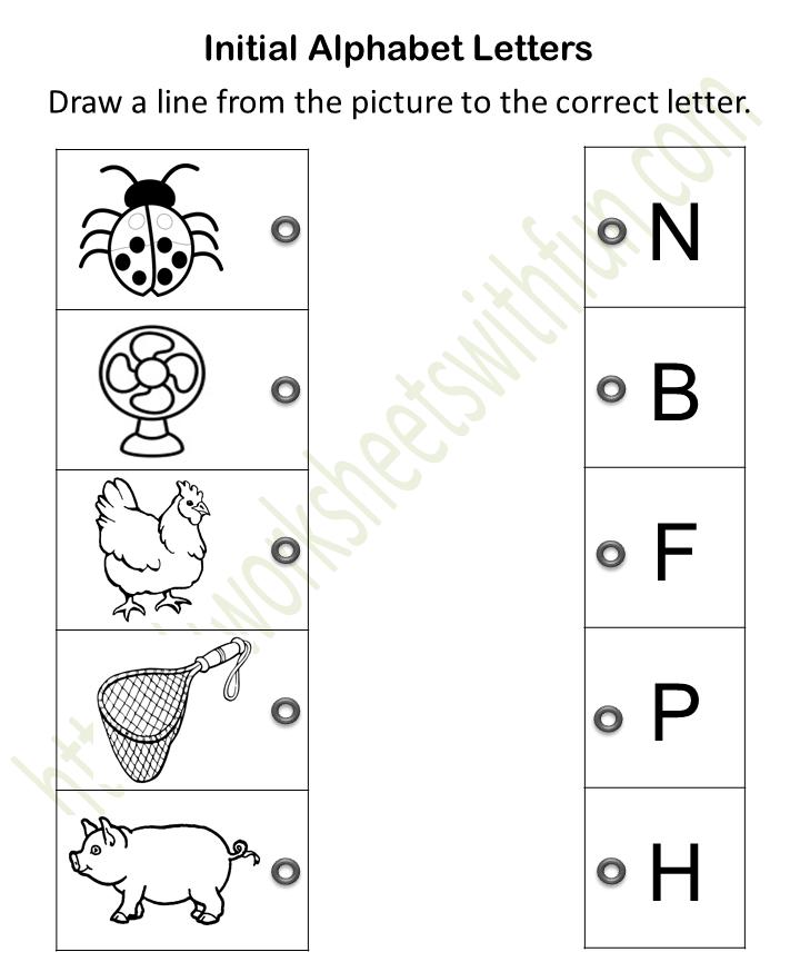 Topic Initial Alphabet Letters Worksheets Matching English