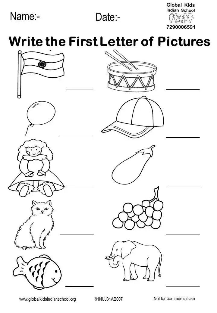 Worksheet For Nursery Class Nursery Worksheets English Worksheets For